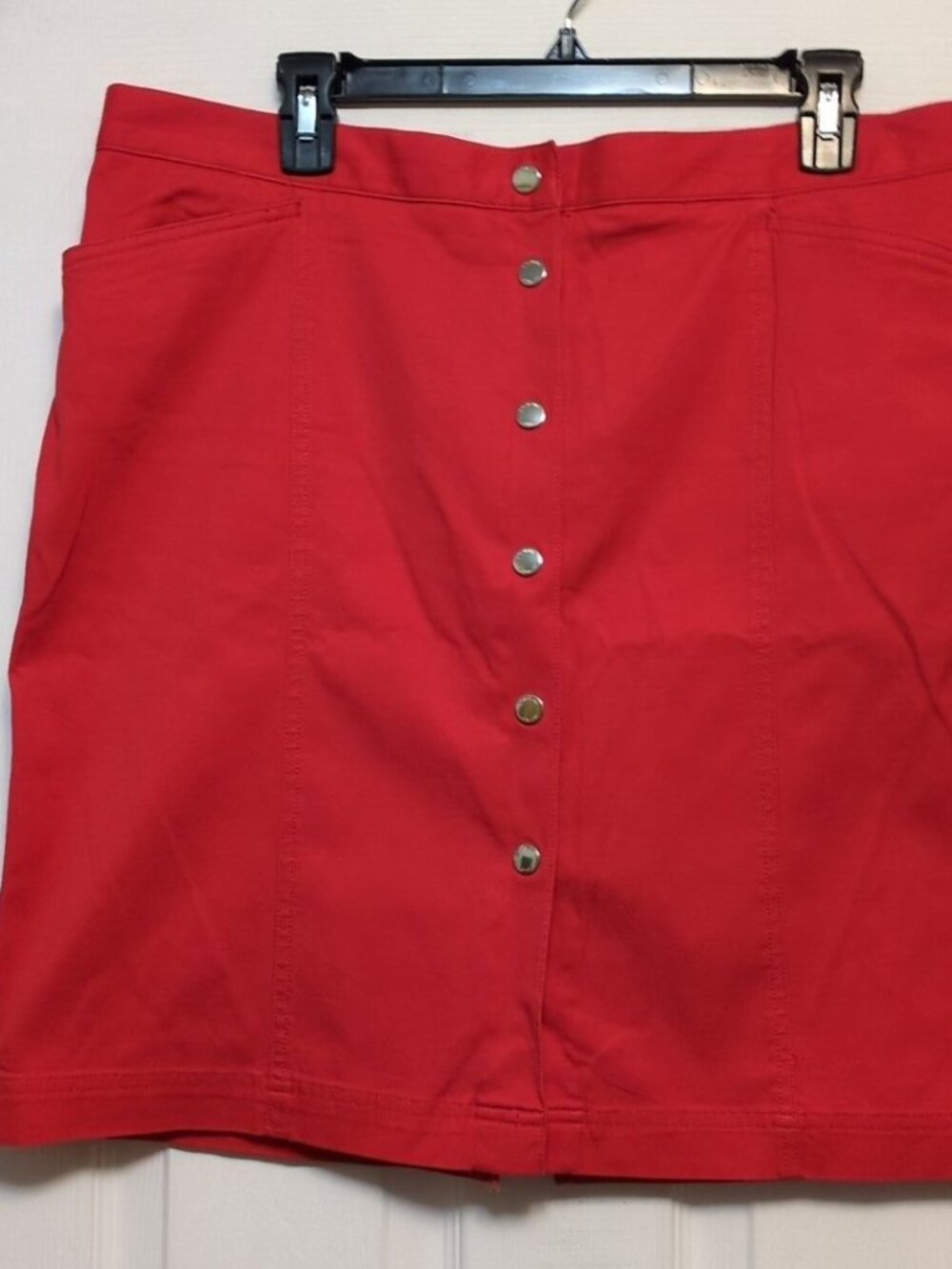 Vintage Jones New York Signature Red Mini Skirt Size 16 Pockets 90's Y2K 80's